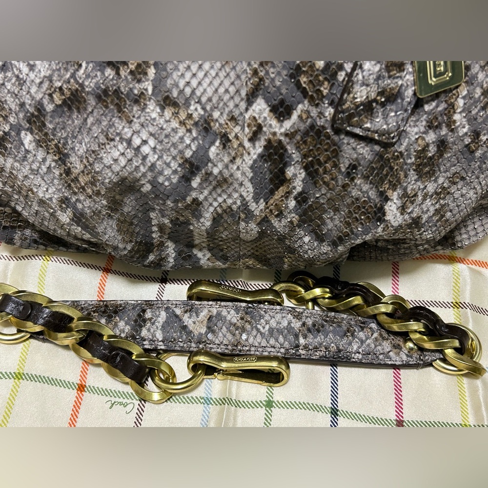 COACH Madison Sophia Python Embossed Leather Satchel/Shoulder Bag - Picture 12 of 17